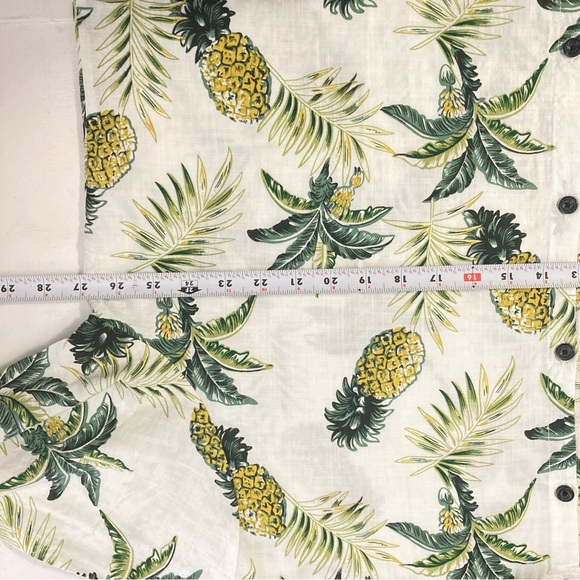 JOGAL Shirt Mens XXL Short Sleeve Button Up Pineapple Tropical Green Palm - Picture 13 of 15